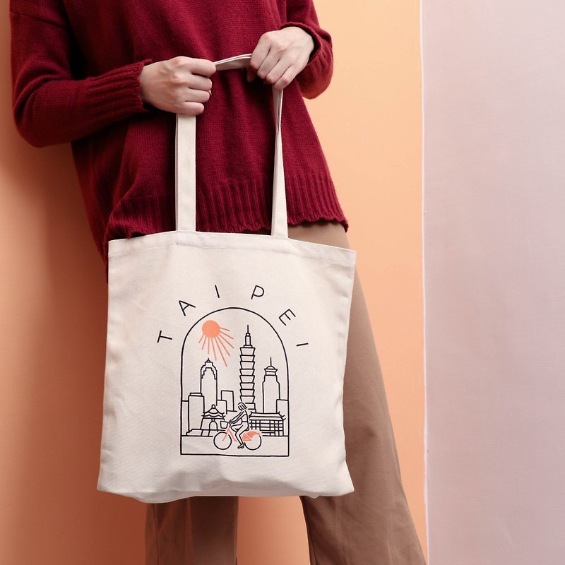 【LAI HAO】Taiwan Tote Bag- I Love U-Bike - Handbags & Totes - Other Materials 