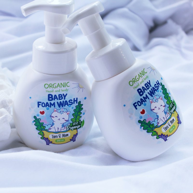 Tida&Mom Organic Newborn Head and body Baby  Foam Wash - 其他 - 植物．花 白色