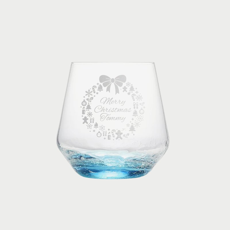 [Christmas Series] Vintage Japanese Blue Ice Pattern Whiskey Glass Crystal Glass Custom Cup - Glasses - แก้ว สีใส