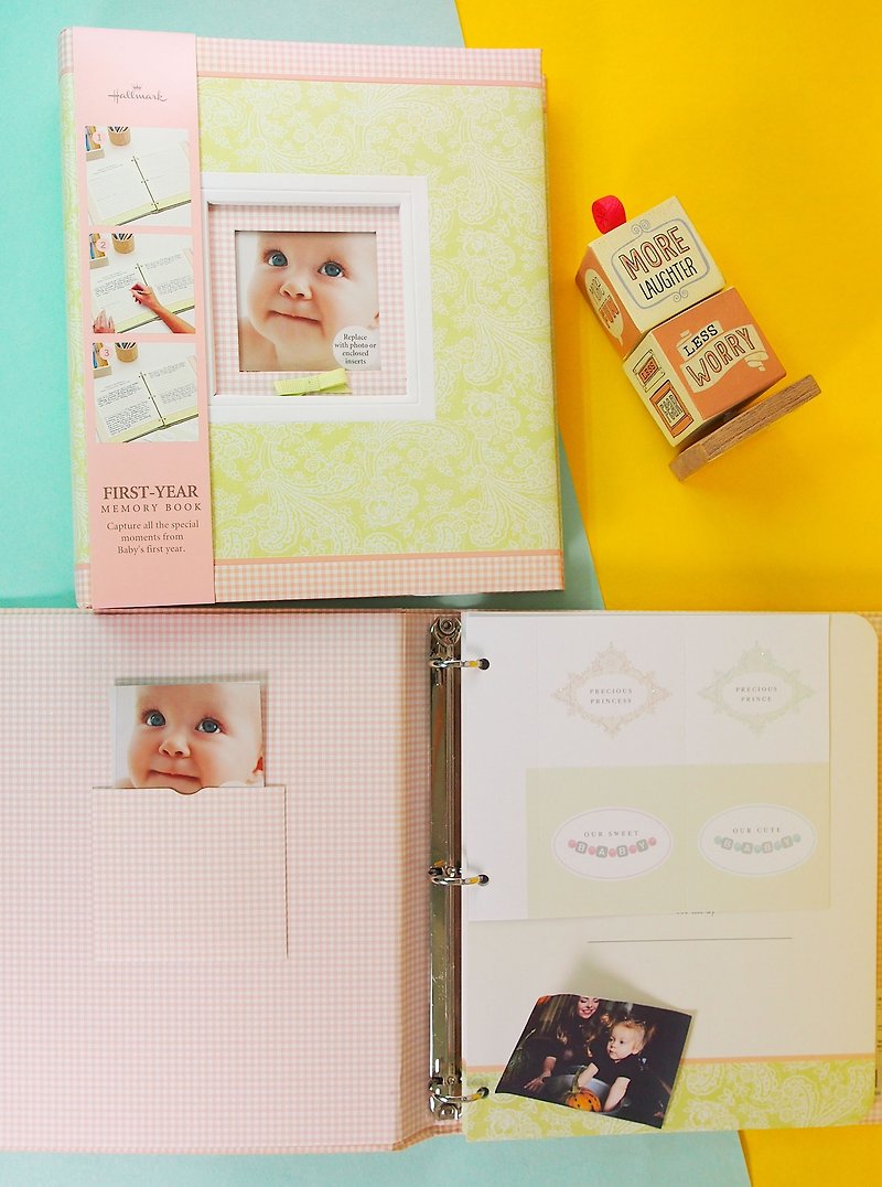 パステル赤ちゃん| |スクラップブックノートブック古いビデオの◤最初の赤ちゃん - フォトアルバム - 紙 ピンク