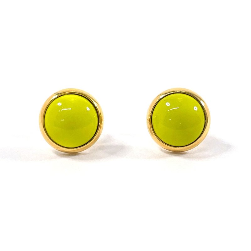 【日本直送 中古美品】エルメス HERMES ピアス エクリプス メタル ゴールド/ライムグリーン アクセサリー - 耳環/耳夾/耳骨夾 - 貴金屬 金色