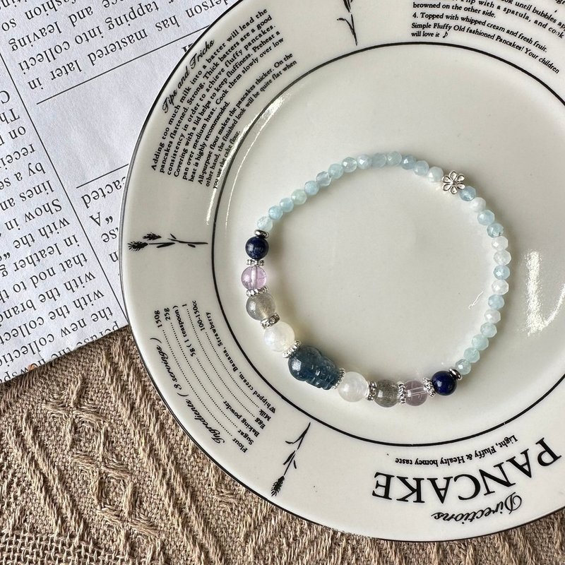 Qin kyanite Pixiu elastic bracelet - Earrings & Clip-ons - Crystal 