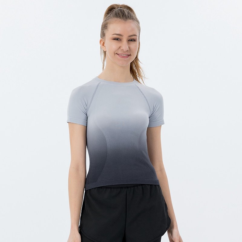 【NAMASTE】Belmore - Gray & Black - Women's Sportswear Tops - Cotton & Hemp Gray