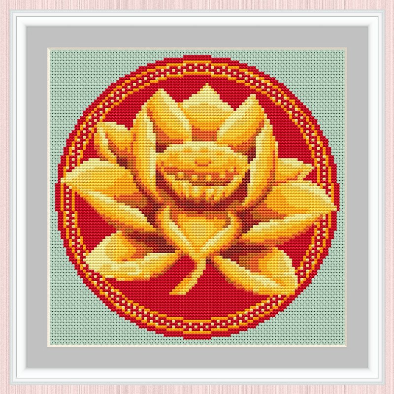 蓮花 | 十字繡Padma的方案| PDF 格式的圖表 | 聖蓮花 | - 手工藝教學/工具書 - 其他材質 