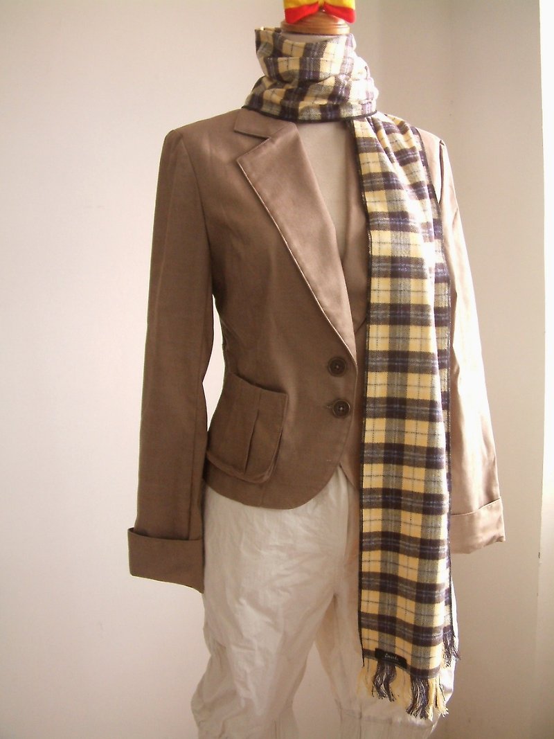[Pre-order] Plaid Scarf - Knit Scarves & Wraps - Cotton & Hemp Multicolor