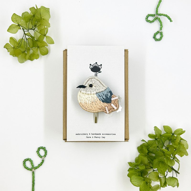 | 茷 | #166 | 手刺繡日系小鳥髮插 - 髮夾/髮圈 - 繡線 多色