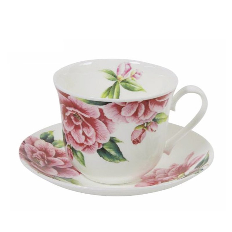 英國 RK | 骨瓷茶花早餐杯盤組大容量 - 其他杯子 - 瓷 