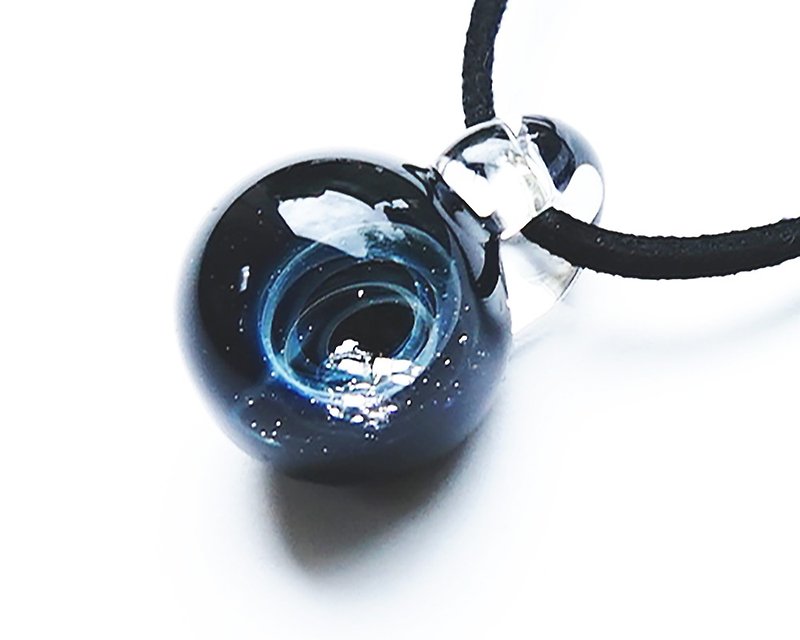 New Meteorite World Gibeon Meteorite Ver 3 Glass Pendant Space Planet Star 【Free Shipping】 - Necklaces - Glass Blue