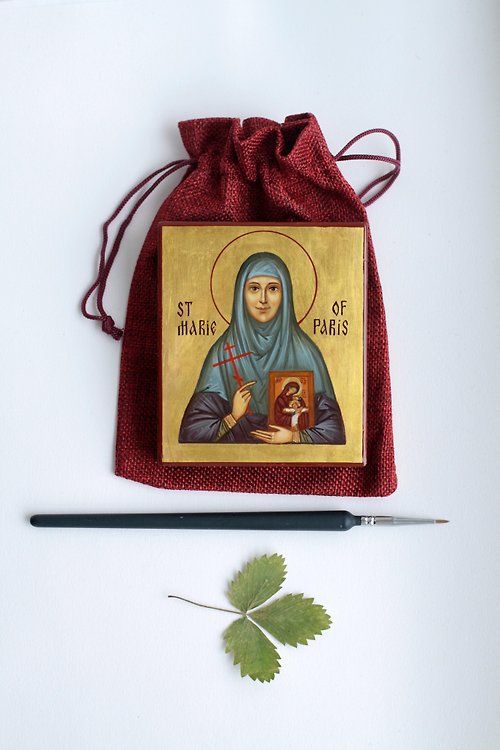 Orthodox small icons hand painted orthodox christian Icon Saint Mary of Paris (Skobtsova) miniature