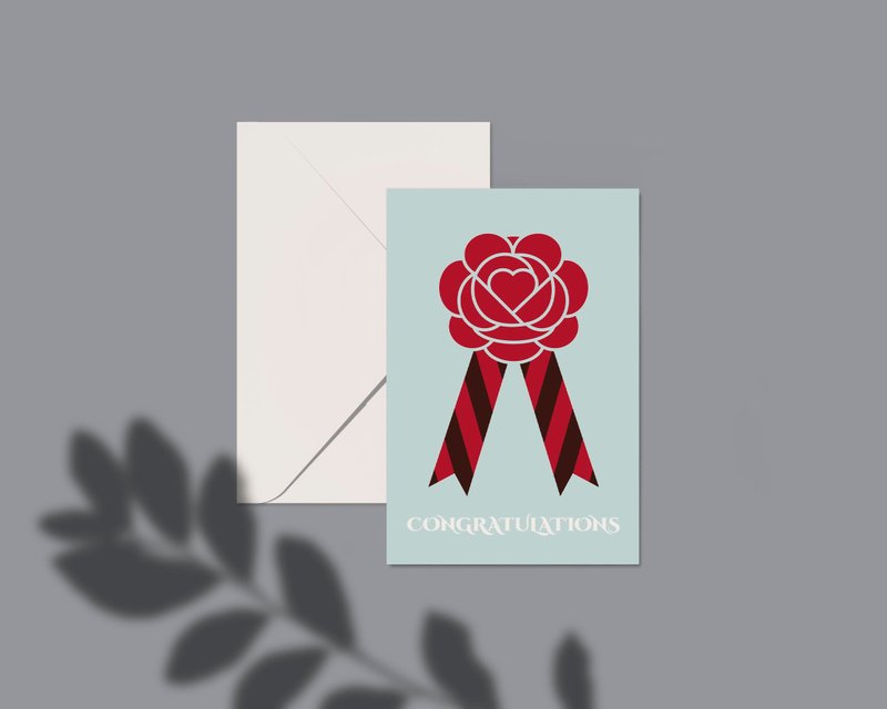 玫瑰花祝賀卡 Congratulations - 卡片/明信片 - 紙 