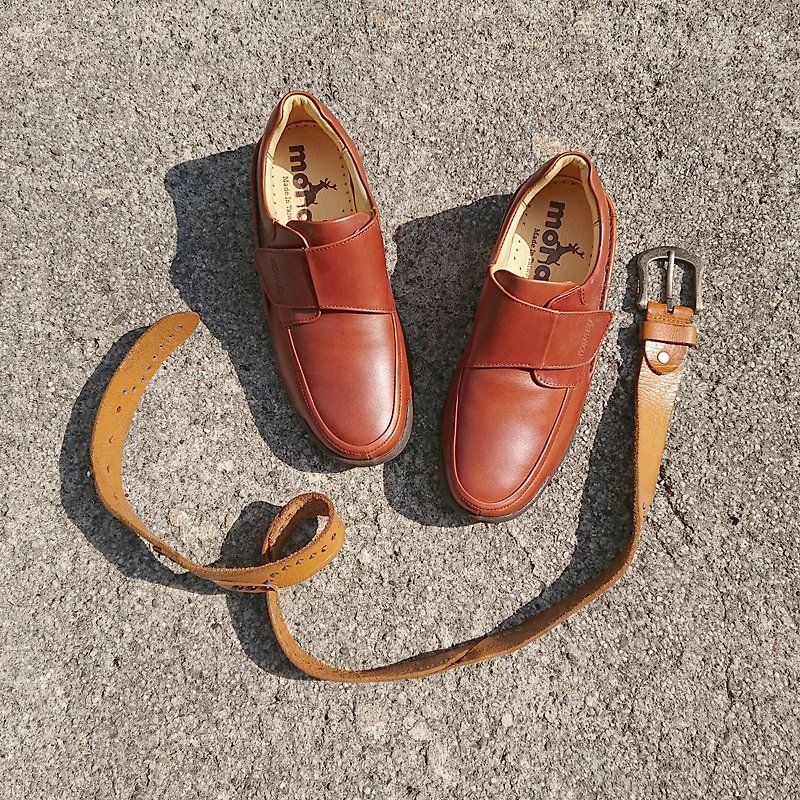 Zero yard clearing to father's best gift casual shoes devil felt bronze brown - รองเท้าหนังผู้ชาย - หนังแท้ 
