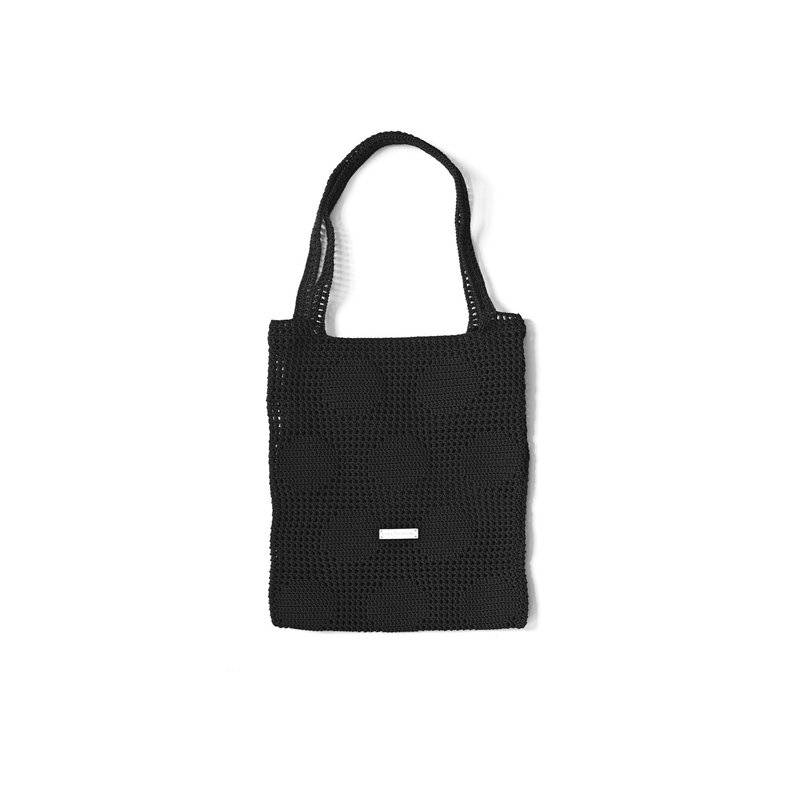 pdnb 圓點網格包/手提包 黑色 - 手袋/手提包 - 尼龍 黑色
