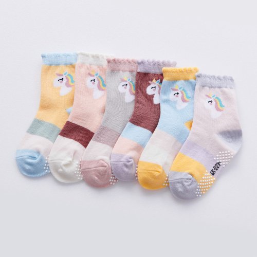 ONEDER旺達棉品 【ONEDER】止滑兒童短襪3雙組 幼童短襪(顏色隨機)-飛馬