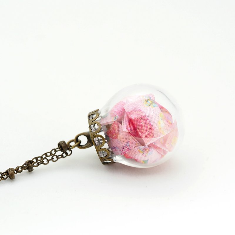 「OMYWAY」Hand Made Glass Globe Necklace - สร้อยติดคอ - แก้ว สีเงิน