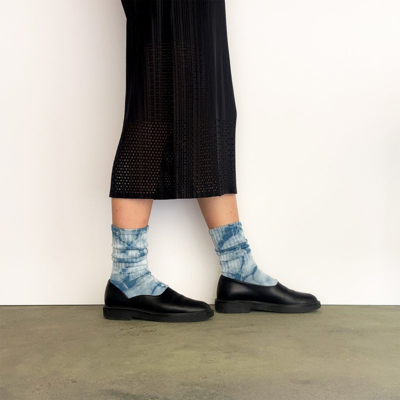日本製造 靛藍染色 JAPANBLUE INDIGO DYED SOCKS 寬鬆的襪子 #4 - 襪子 - 棉．麻 
