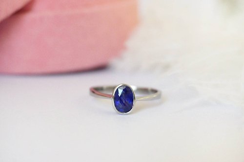 roseandmarry Natural Blue Sapphire Ring Silver 925