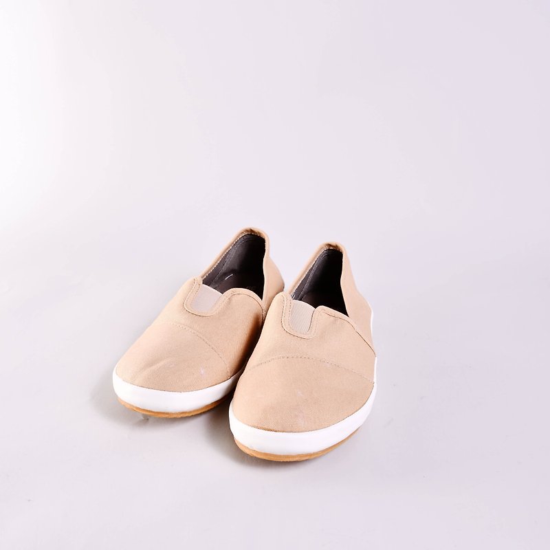 Clearance-BELLE light khaki canvas shoes with slight spots or water marks - Women's Casual Shoes - Cotton & Hemp Khaki