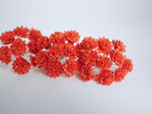 makemefrompaper Paper Flower, DIY supplies, big gypsophila, 50 pieces, size 1.5 cm.orange color