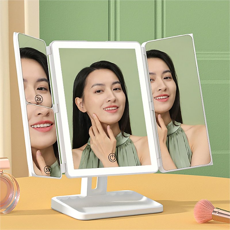 【Free Shipping】Fei Senai Portable Foldable Led Makeup Mirror Home Smart Dressing Mirror - Other - Other Materials 