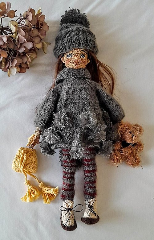 nn-handmade Crochet Doll Set-18 (with clothes)
