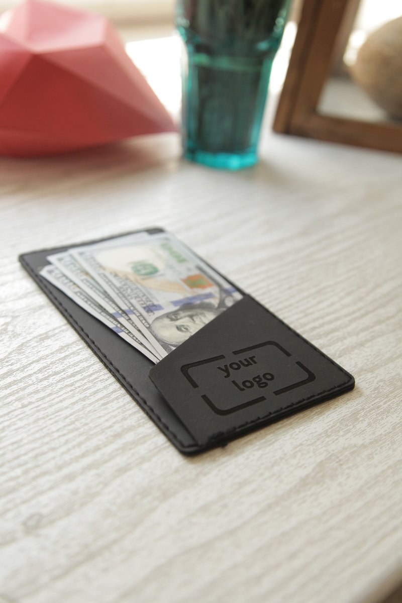 Check Holder, Eco Leather Check Presenter, FREE ENGRAVING - 其他 - 木頭 黑色