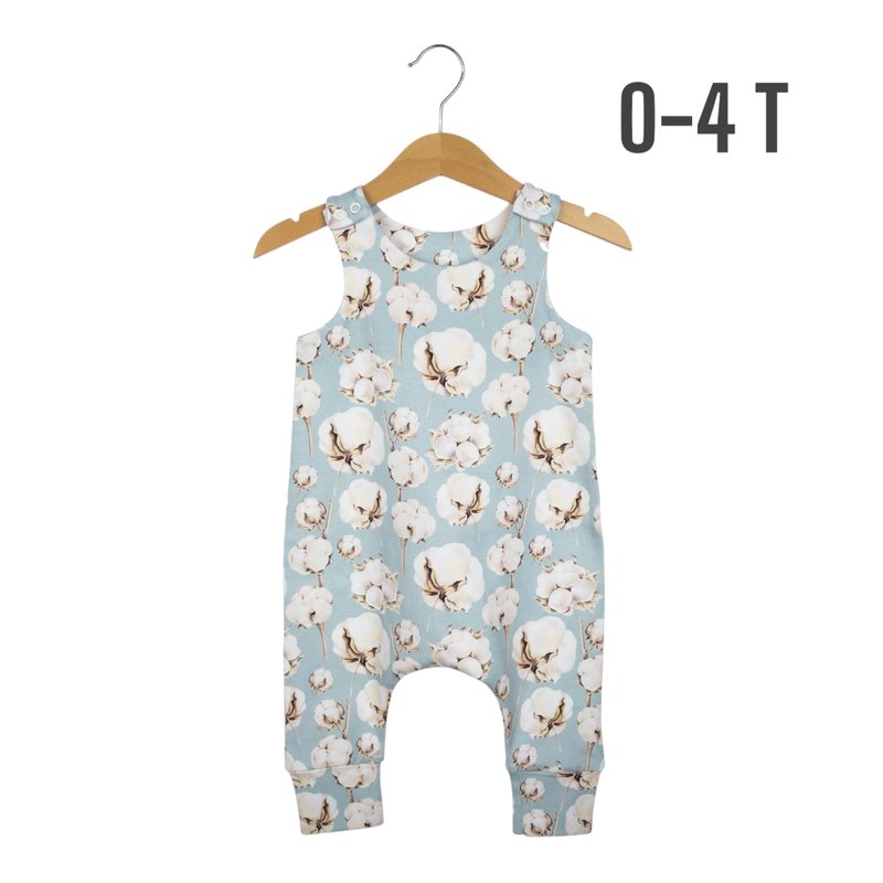 Cotton baby romper, baby boy romper, baby girl romper, blue baby overalls - ชุดทั้งตัว - ผ้าฝ้าย/ผ้าลินิน หลากหลายสี