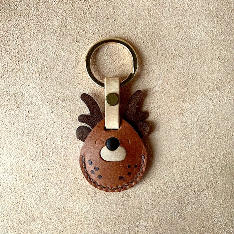 Taiwan animal shape-sika deer-sensor buckle-Easy Card leather case-pendant-key chain - Keychains - Genuine Leather Multicolor