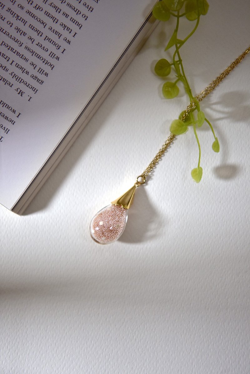GOCCIA - Droplet shape Polka dot bubble necklace - Chokers - Glass Pink
