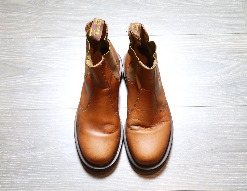 Back to Green Dr.Martens caramel Chelsea boots vintage shoes SE42 - Mary Jane Shoes & Ballet Shoes - Genuine Leather 
