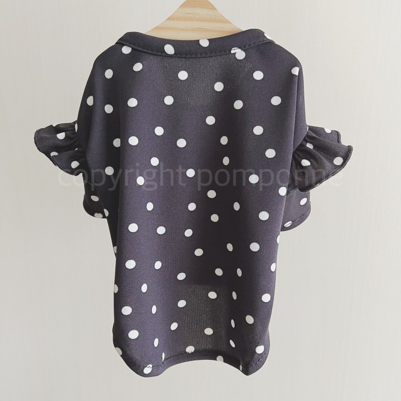 Dog Wear・Cooling Dot Frill T-shirt - Clothing & Accessories - Polyester Black