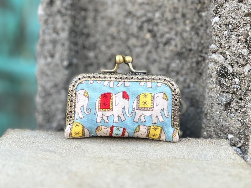 印章/零錢口金包-招財象款 - 零錢包/小錢包 - 棉．麻 