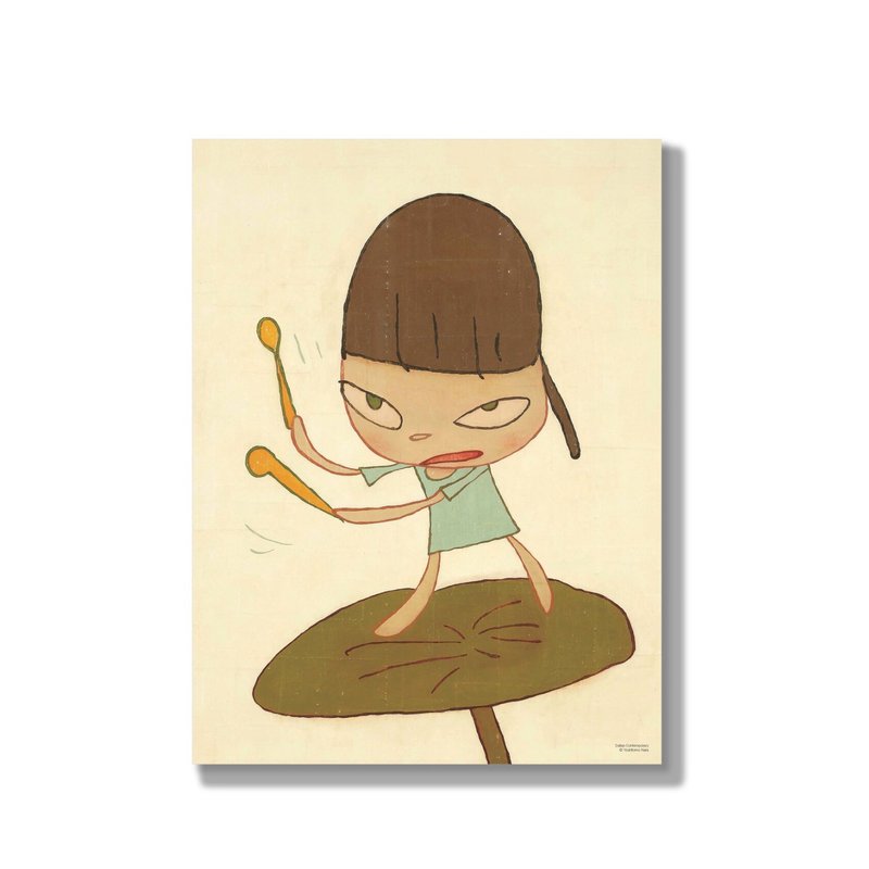 【Original】Yoshitomo Nara.. Parading on butterbur leaves - โปสเตอร์ - กระดาษ 