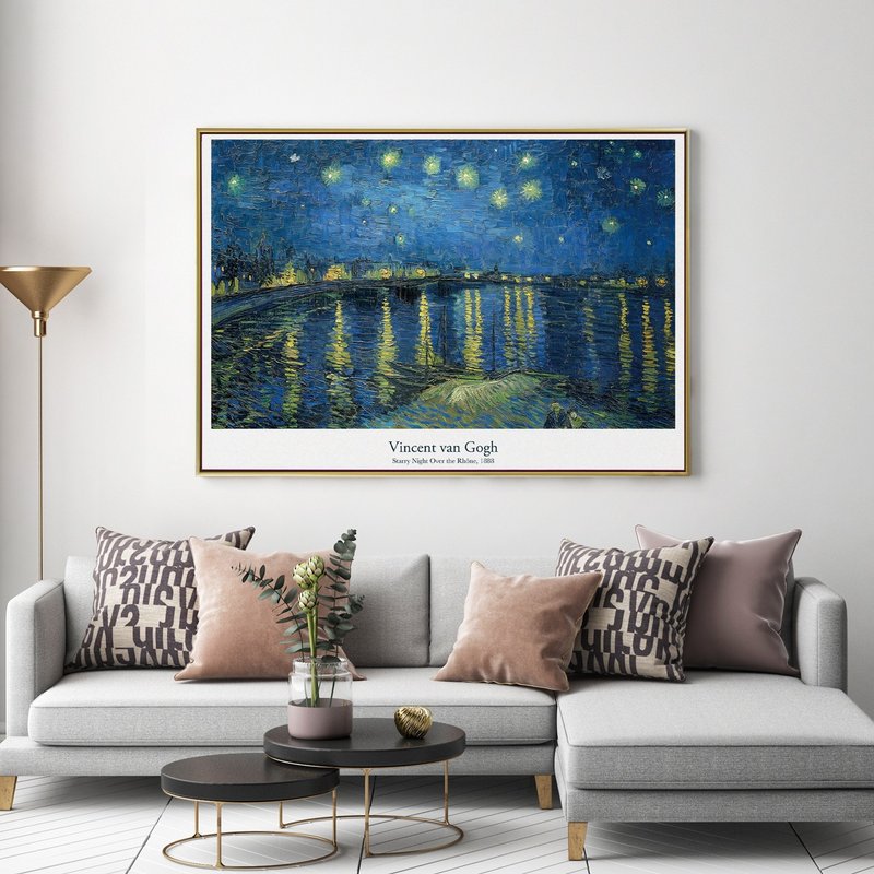 梵谷_隆河上的星夜 - 梵谷系列掛畫/大師名作系列/風景掛畫 - 海報/掛畫/掛布 - 其他材質 藍色