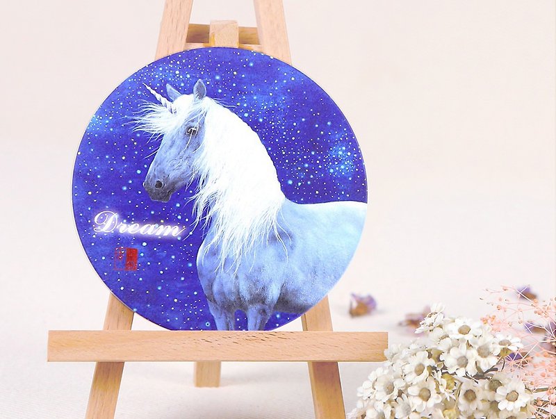 Fantasy Unicorn water coaster - Coasters - Pottery Blue
