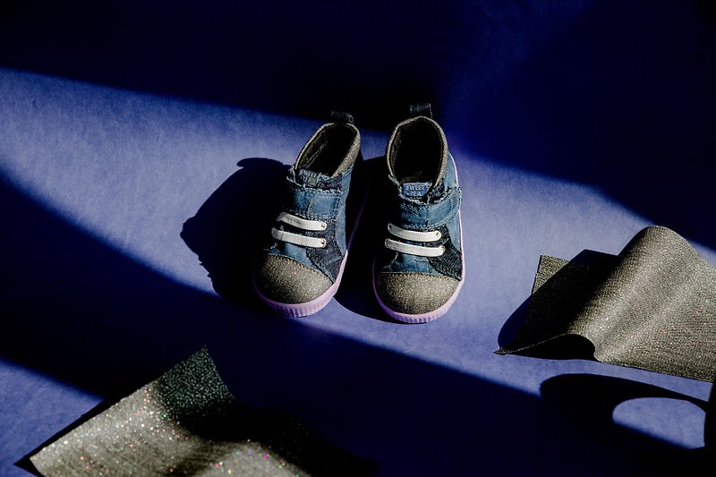 Sequin jacquard denim children's shoes-Galaxy SEIGA | Bag combination | - อื่นๆ - ผ้าฝ้าย/ผ้าลินิน สีน้ำเงิน