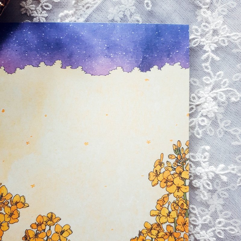 Yuchae flower Design Paper Memo Pad (dami) non adhesive - 便條紙/便利貼 - 紙 黃色