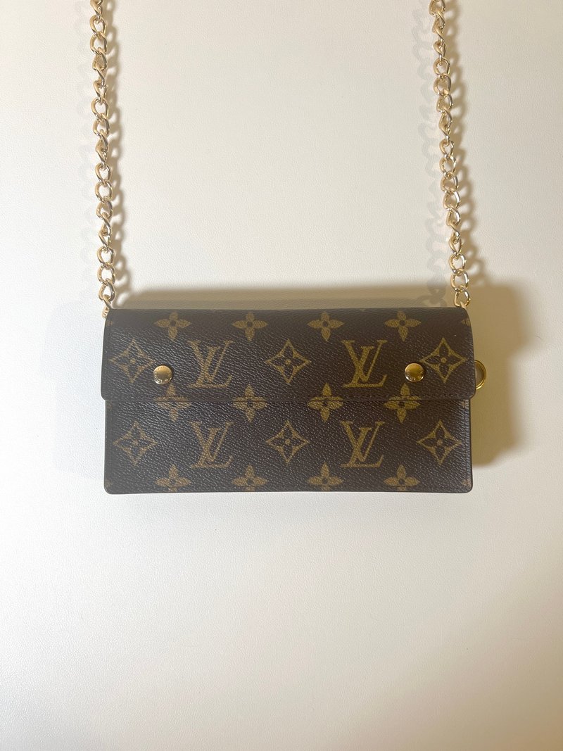 LV中古老花多層格手拿包 送長肩帶 原裝盒 禮物首選 日本Vintage - 手拿包 - 真皮 咖啡色