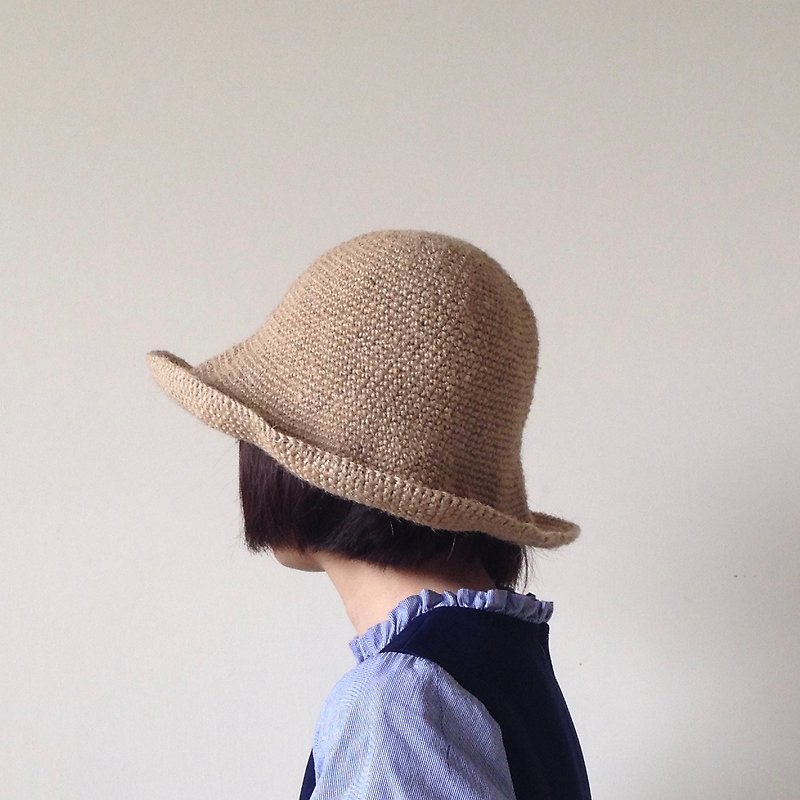 シャオファブリック - 編みひも手織りバイザー-Skylark - 帽子 - コットン・麻 カーキ