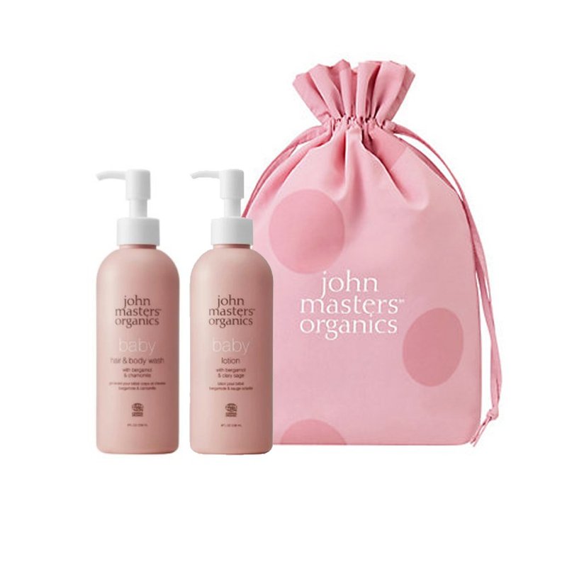 John Masters Organics 寶寶基礎洗潤組 含束口袋櫻花粉 - 沐浴乳/沐浴用品 - 其他材質 