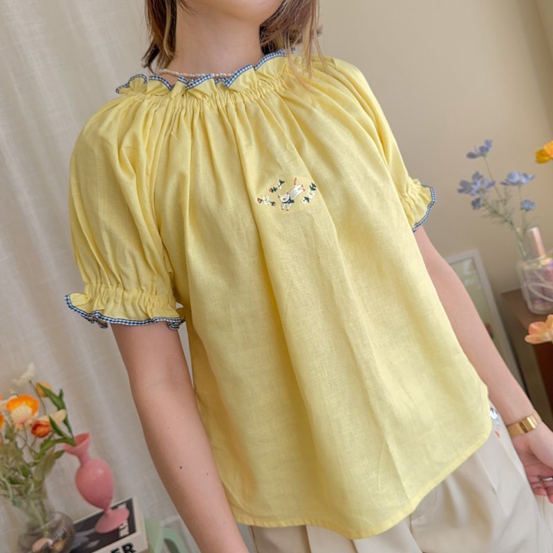 Puffy Top : Lemon - Women's Shirts - Cotton & Hemp Yellow