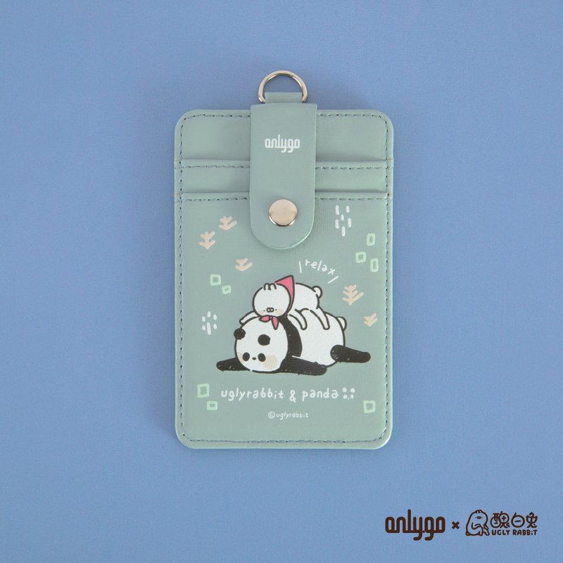 [Co-branded] Onlygo x Ugly White Rabbit Co-branded ID Cover/Big Panda Bear - ที่ใส่บัตรคล้องคอ - หนังเทียม 