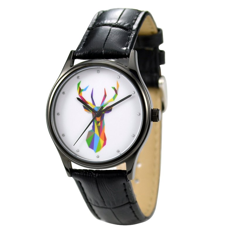 Illustrator red deer Watch Black I Unisex I Free shipping worldwide - Women's Watches - Other Metals Black