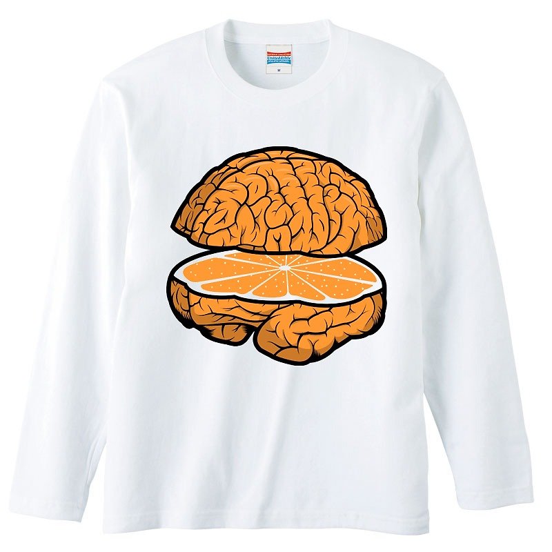 Long Sleeve T-shirt / Fresh Brain - เสื้อยืดผู้ชาย - ผ้าฝ้าย/ผ้าลินิน ขาว