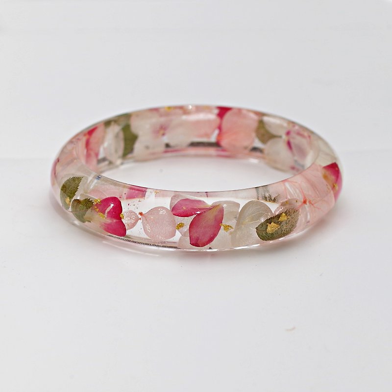 FlowerSays / Rose&Hydrangea Real Flower Bracelet / Pink Collection / Eternal Flowers / Bracelet - สร้อยข้อมือ - วัสดุอื่นๆ สึชมพู
