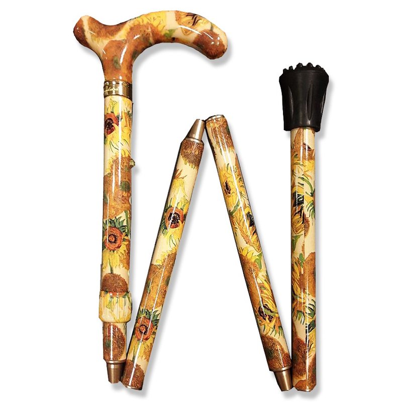 Foldable storage + height adjustment. Fashion Folding Cane <Van Gogh Sunflower-Fine Style> - อื่นๆ - โลหะ 