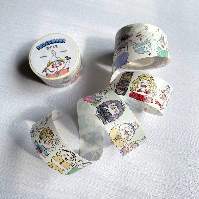 Shock MAMA masking tape with release paper / 2.5cm - Washi Tape - Paper White