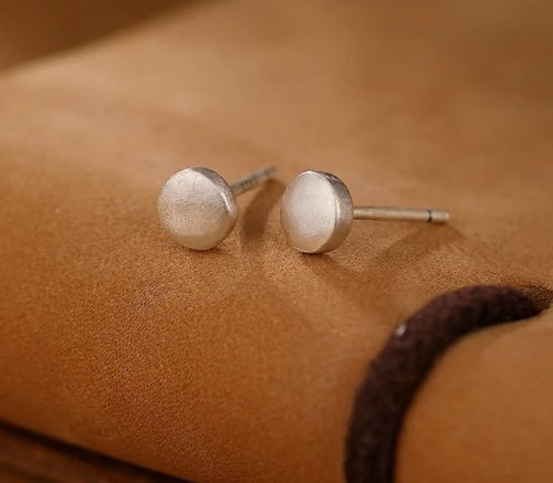 garyjewelry Real S 925 Sterling Silver 5.5MM MINI Size Solid Round Stud Earrings Simple