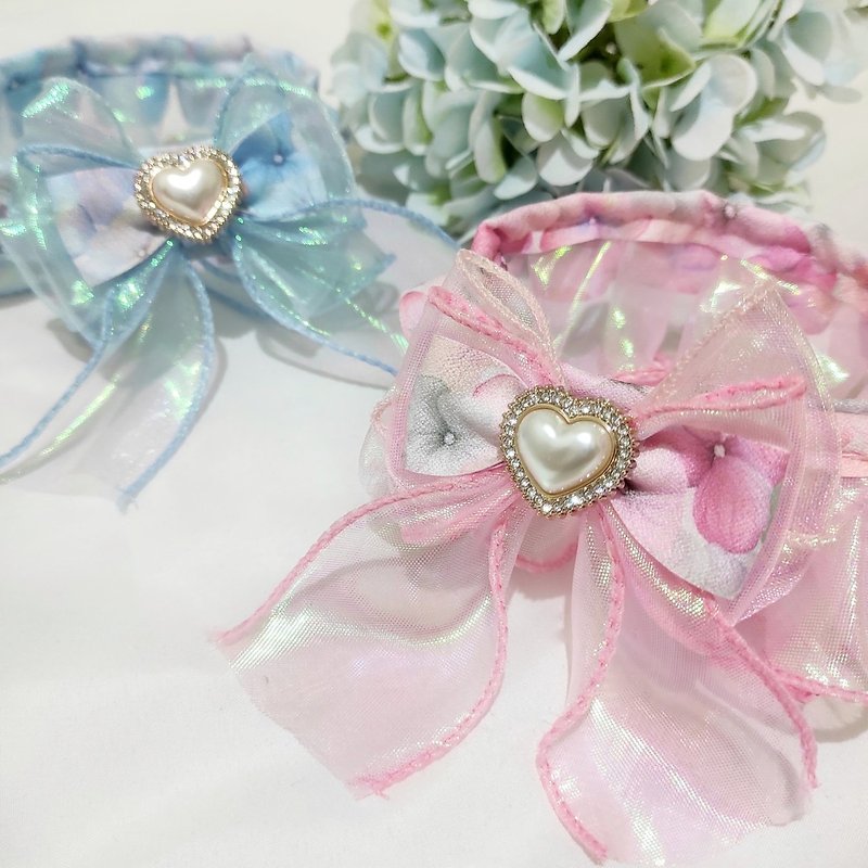 Hydrangea Season - Pink. Lace collar-pink丨cat, rabbit and dog pet scarf collar collar - Collars & Leashes - Other Materials Pink