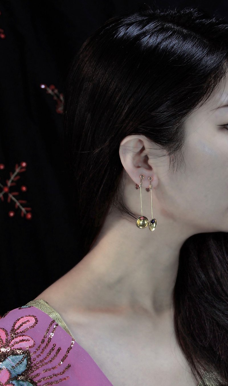 Simplicity. Liuli. earring. - Earrings & Clip-ons - Copper & Brass Yellow