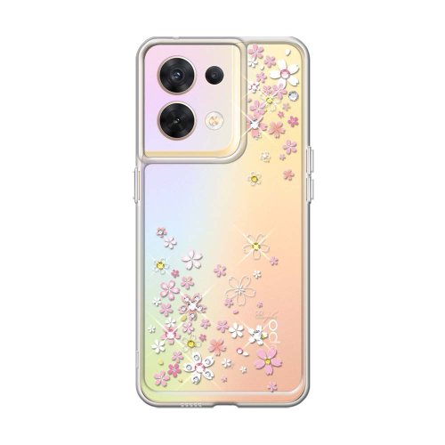 apbs 雅品仕 水晶彩鑽手機殼 apbs OPPO Reno 8/10 Pro 防震雙料水晶彩鑽手機殼-浪漫櫻